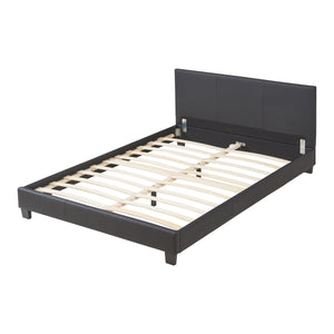 Lit en similicuir 140x200 cm Noir Corium