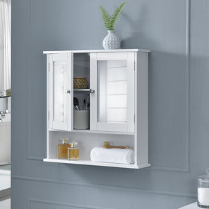 Armoire de salle de bain Locust 58x56x13 cm Blanc [en.casa]