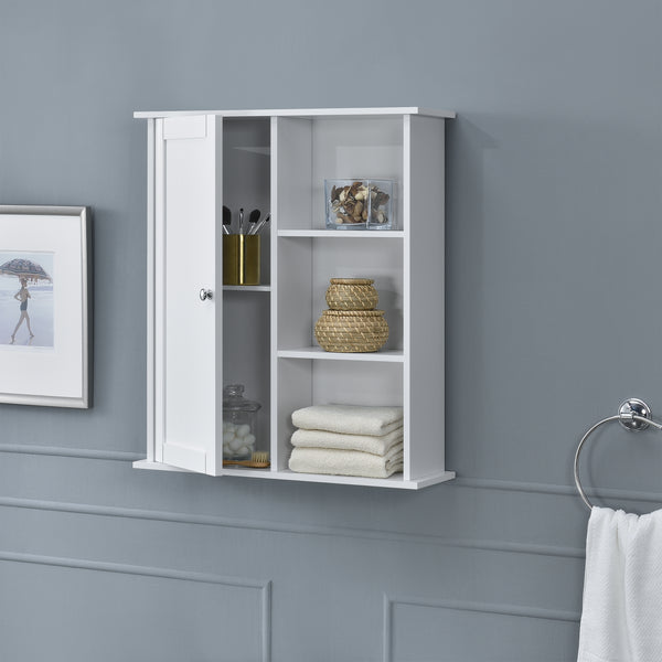 Armoire de salle de bain Anderlecht 71x60x18 cm Étagère avec tablettes Blanc en.caa
