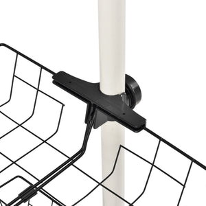 [en.casa] Portmanteau téléscopique Systéme d'étagères Accrochage pour élever des guêtrons 3 barres et 2 étagères Métal et Plastique Hauteur et Largeur réglable