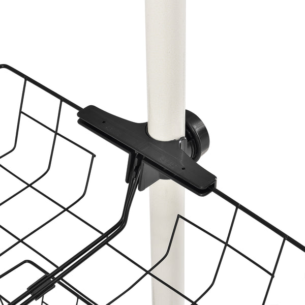 [en.casa] Portmanteau téléscopique Systéme d'étagères Accrochage pour élever des guêtrons 3 barres et 2 étagères Métal et Plastique Hauteur et Largeur réglable