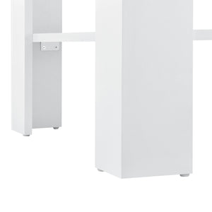 Table basse Aachen 60x60x40 cm avec étagère Blanc en.casa