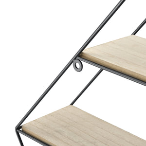 [en.casa] Etagère Murale en Forme Losange Meuble de Rangement Métal Bois Couleur Effet Bois et Noir 47 x 12 x 64 cm