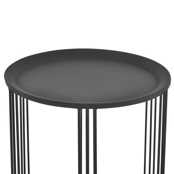 Set de 2 Tables Gigognes Morristown Métal Noir Plusieurs Tailles [en.casa]