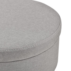 [en.casa] Petite Table Repose-pieds Tabouret Pouf Rembourré Couvercle Amovible Textile et Bois Couleur Bois Gris 42 x 36 cm