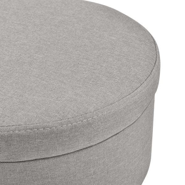 [en.casa] Petite Table Repose-pieds Tabouret Pouf Rembourré Couvercle Amovible Textile et Bois Couleur Bois Gris 42 x 36 cm