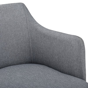 [en.casa] Fauteuil de Salon Rembourrée en Textile Chaise de Salle à Manger Pieds en Métal 76 x 52 x 53 cm Gris et Noir