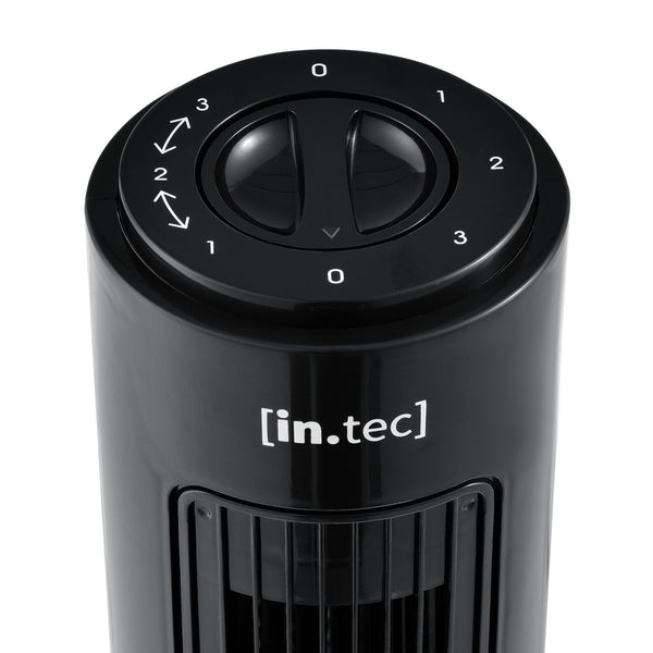 Ventilateur sur pied avec 3 vitesses Silencieux Oscillation Noir in.tec