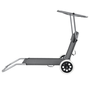 Set de 2 chaises longues Falun avec toit et roulettes Anthracite casa.pro