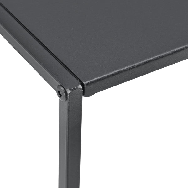 Table d'appoint Morsum lot de 2 design industriel noir [en.casa]