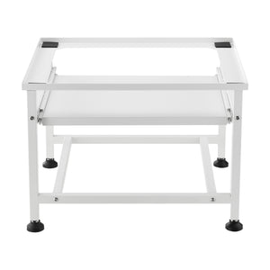 Socle pour machine à laver Florimont avec tablette extensible en acier [en.casa]