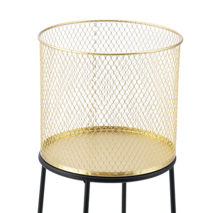 Support de pot de fleurs Mésange 2 pcs Noir-doré en.casa