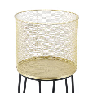 Support de pot de fleurs Menen 2 pcs. Noir-doré en.casa