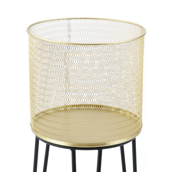 Support de pot de fleurs Menen 2 pcs. Noir-doré en.casa