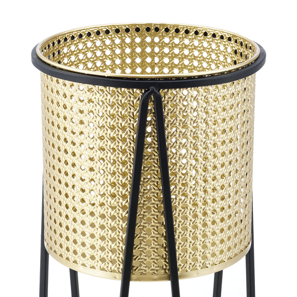 Support de pot de fleurs Musson 2 pcs Noir-Doré en.casa