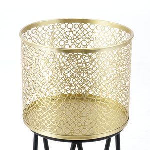 Support de pot de fleurs Marchin 2 pcs Noir-Doré en.casa