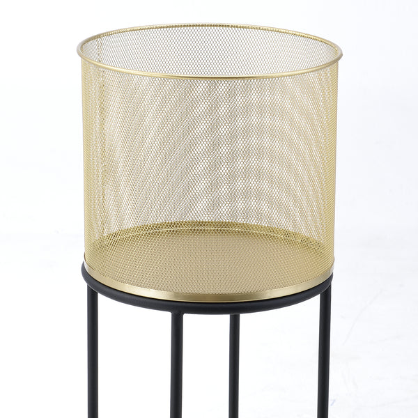 Support de pot de fleurs Manhay 2 pcs Noir-Doré en.casa