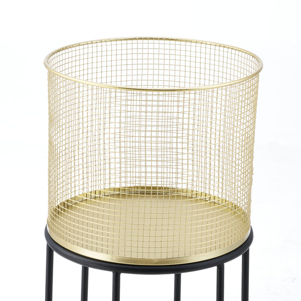 Support de pot de fleurs Merelbeke 2 pcs Noir-doré en.casa