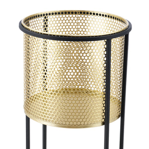 Support de pot de fleurs Malmedy 2 pcs Noir-Doré en.casa