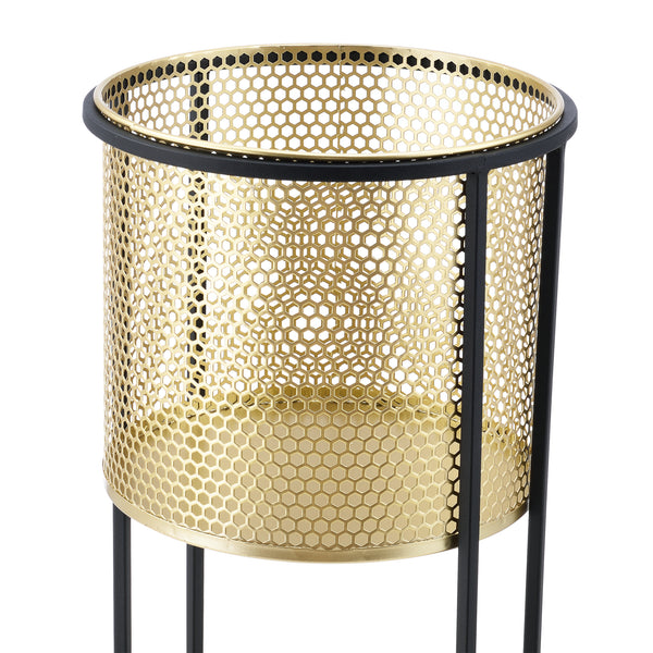 Support de pot de fleurs Malmedy 2 pcs Noir-Doré en.casa