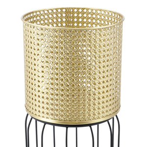 Support de pot de fleurs Maaseik 2 pcs. Noir-doré en.casa