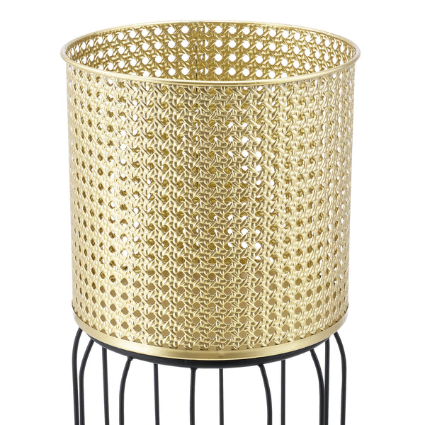 Support de pot de fleurs Maaseik 2 pcs. Noir-doré en.casa