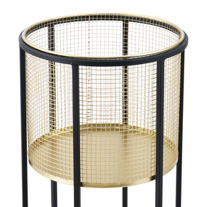 Support de pot de fleurs Malgedem 2 pcs. Noir-doré en.casa