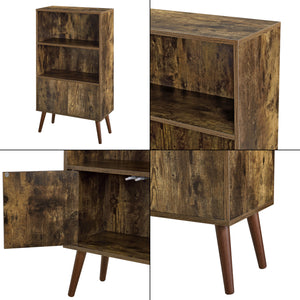 Bibliothèque à 2 Portes pour Salon Ängelholm 113 x 60 x 30 cm Effet Bois Foncé [en.casa]