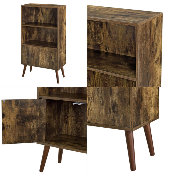 Bibliothèque à 2 Portes pour Salon Ängelholm 113 x 60 x 30 cm Effet Bois Foncé [en.casa]