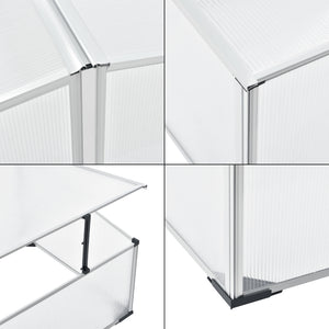 Châssis de culture Mossel avec double toit 100x120x40 cm Aluminium Polycarbonate en.casa