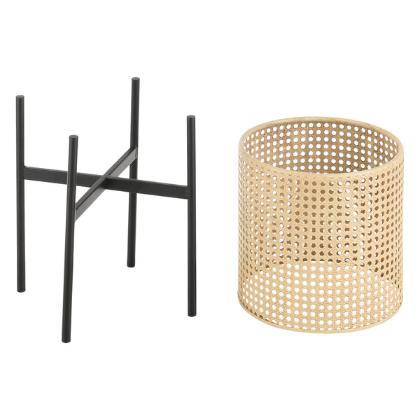 Lot de 3 Supports de Plante Walhain Métal Tailles Différentes Noir Sable [en.casa]