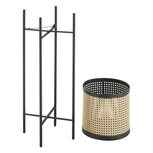 Lot de 2 Supports de Plante Colfontaine Métal Tailles Différentes Noir Sable [en.casa]
