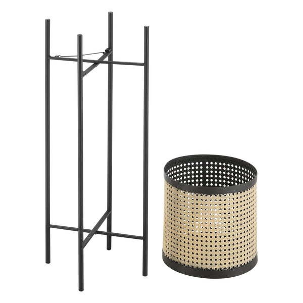 Lot de 2 Supports de Plante Colfontaine Métal Tailles Différentes Noir Sable [en.casa]