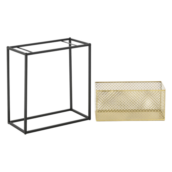 Porte-fleurs Anderlues lot de 2 noir/cuivre en.casa