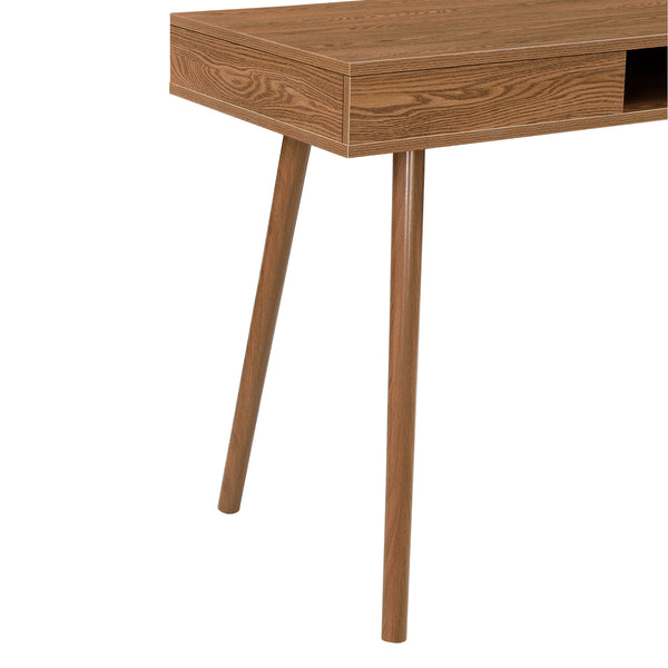 Bureau Habo avec rangement et tiroir 115x48x74cm Ton bois foncé en.casa