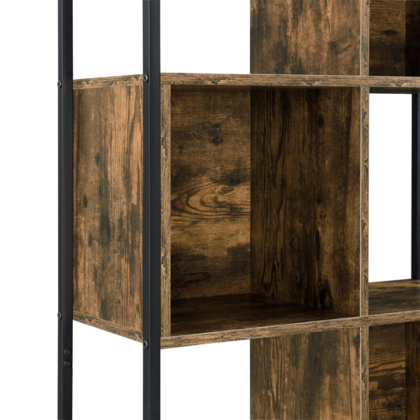 Bibliothèque Flakstad à 4 Casiers Noir Effet Bois Foncé [en.casa]