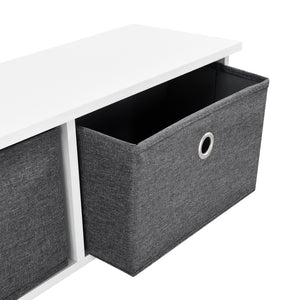 Porte-manteau mural Horsens avec boîtes de rangement 100x20x30cm Blanc/Gris en.casa