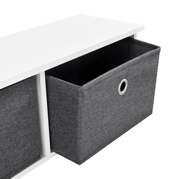 Porte-manteau mural Horsens avec boîtes de rangement 100x20x30cm Blanc/Gris en.casa