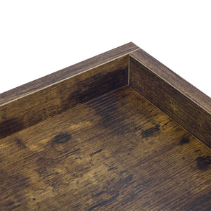 Table d'Appoint Mariefred Carrée avec Étagère 55x40x40 cm Noir Effet Bois Foncé [en.casa]