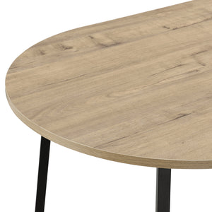 Table Basse Valdemarsvik Ovale 100 x 60 x 47 cm Noir Effet Chêne [en.casa]