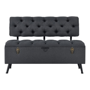 Banquette de rangement Malmöhus siège rabattable gris foncé [en.casa]