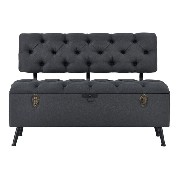 Banquette de rangement Malmöhus siège rabattable gris foncé [en.casa]