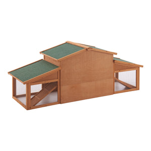 Clapier à lapins Schmitten 72x180x62cm en bois de sapin [en.casa]
