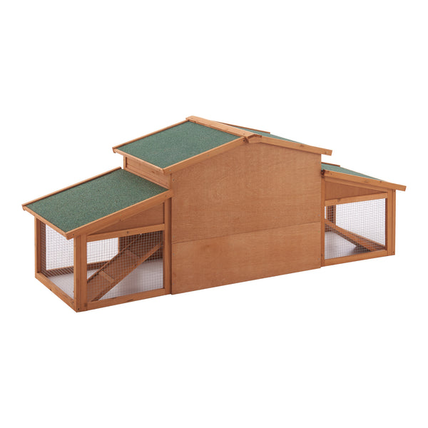 Clapier à lapins Schmitten 72x180x62cm en bois de sapin [en.casa]