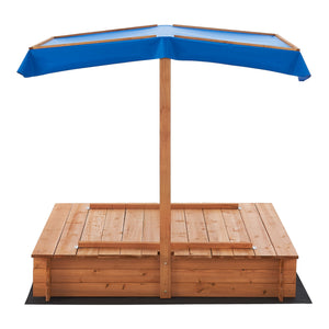 Bac à sable Kellenhusen en bois 120 x 120 x 120 cm [en.casa]