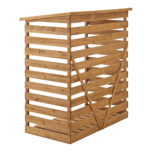 Abri-bûches couvert sapin 123 x 116 x 64 cm [en.casa]