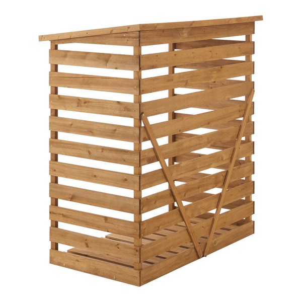 Abri-bûches couvert sapin 123 x 116 x 64 cm [en.casa]