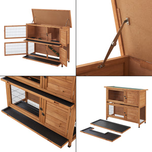 Enclos pour lapins Falkenau en bois de sapin 104x122x50cm [en.casa]