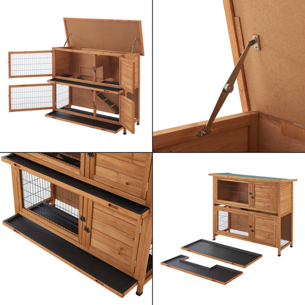 Enclos pour lapins Falkenau en bois de sapin 104x122x50cm [en.casa]