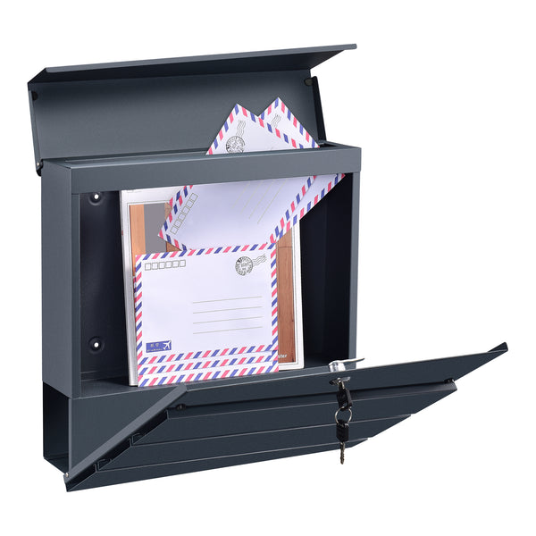 Boîte aux lettres Achtrup 37x37x11cm Acier Anthracite [en.casa]